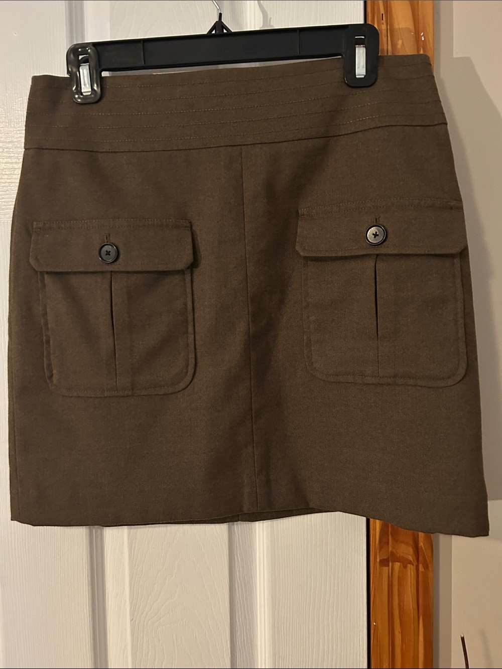 LOFT Olive Brown Cargo Pocket Mini Skirt